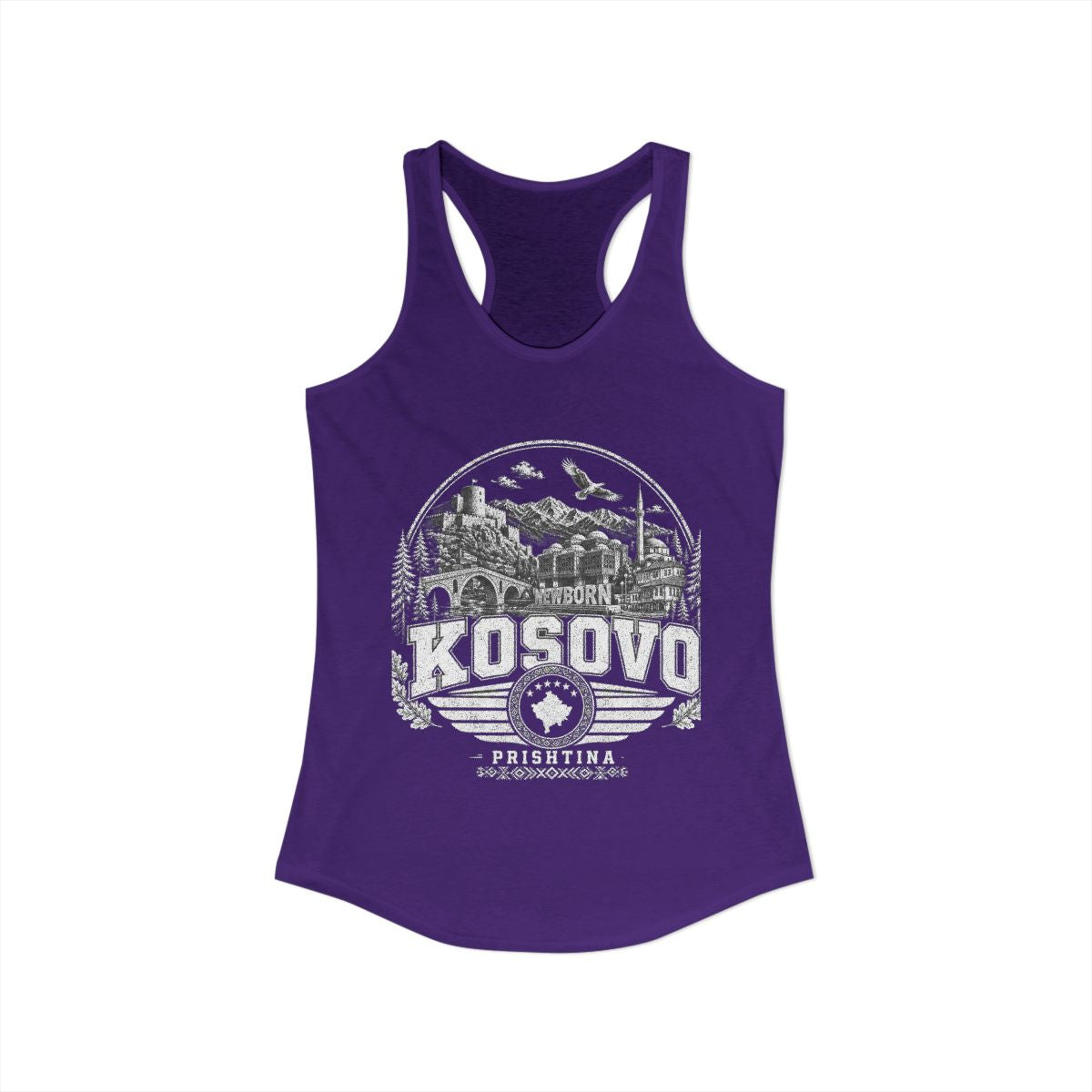 Kosovo Women's Tank Top — Solid Purple Rush (front)