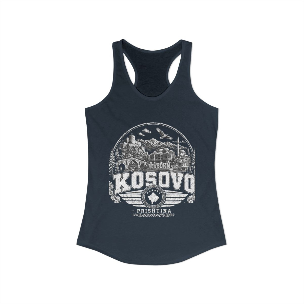 Kosovo Women's Tank Top — Solid Indigo (front)