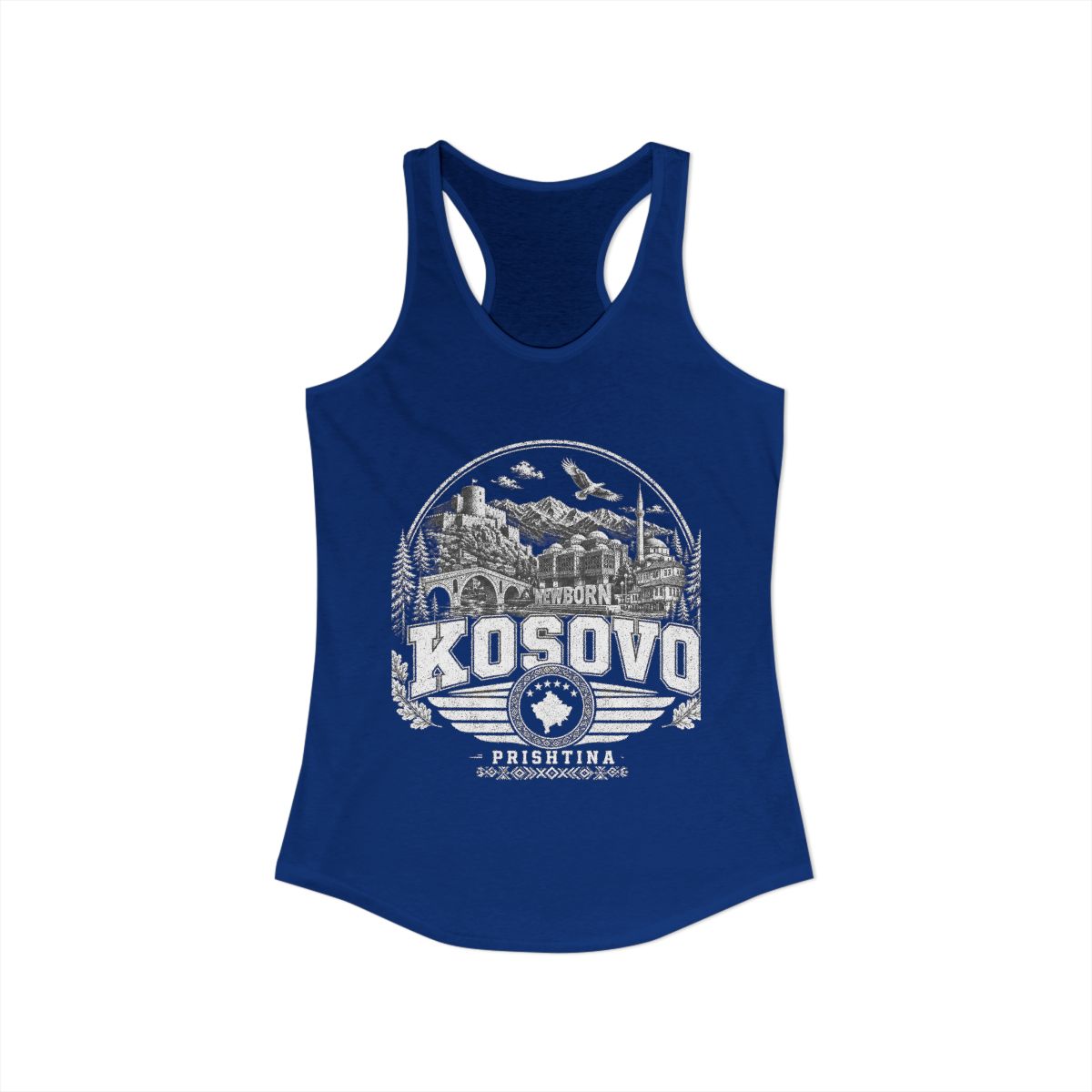 Kosovo Women's Tank Top — Solid Royal (front)