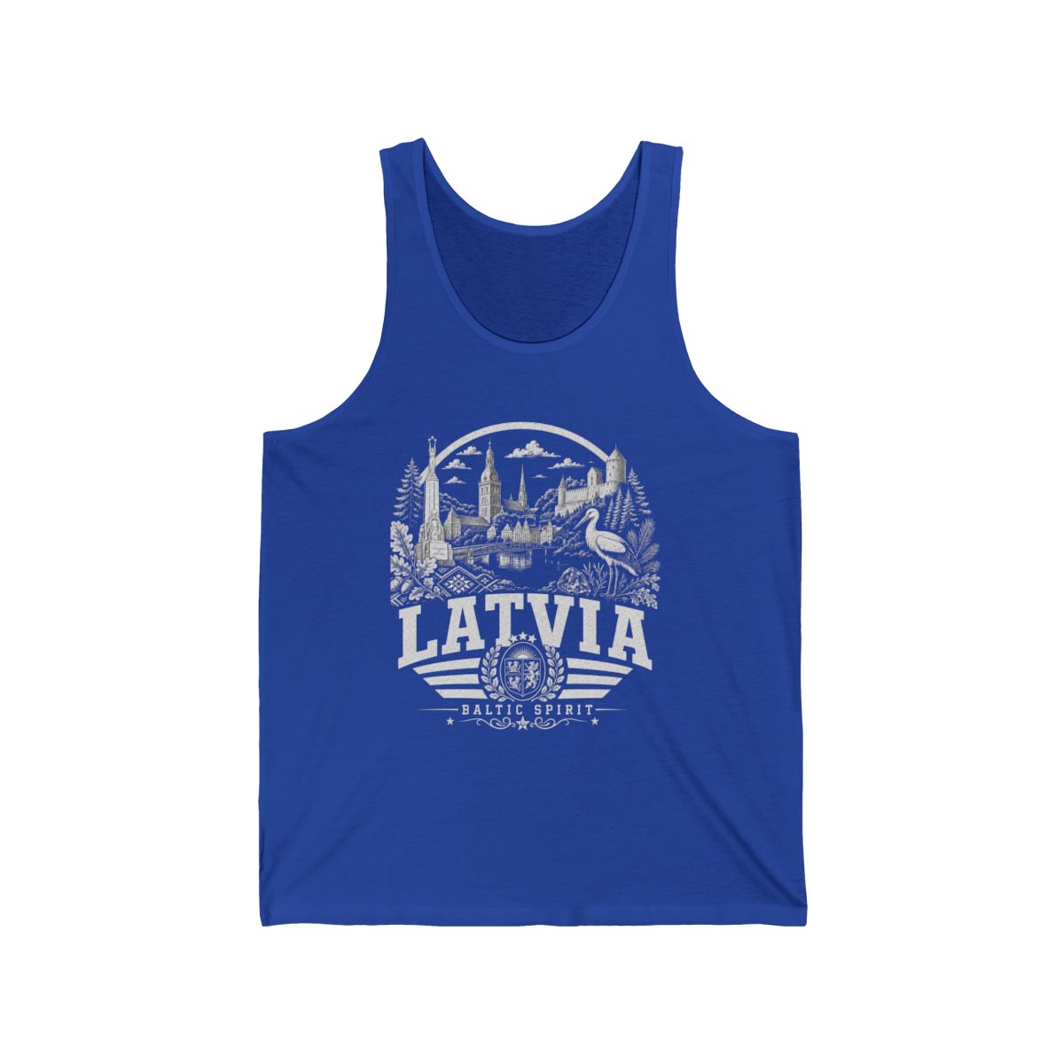 Latvia Men's Tank Top — True Royal (front)