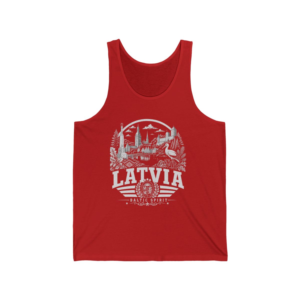 Latvia Men's Tank Top — Red (front)