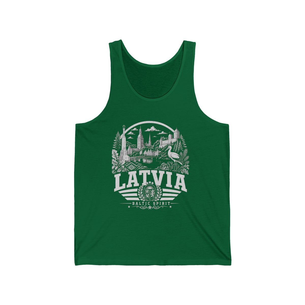 Latvia Men's Tank Top — Kelly (front)