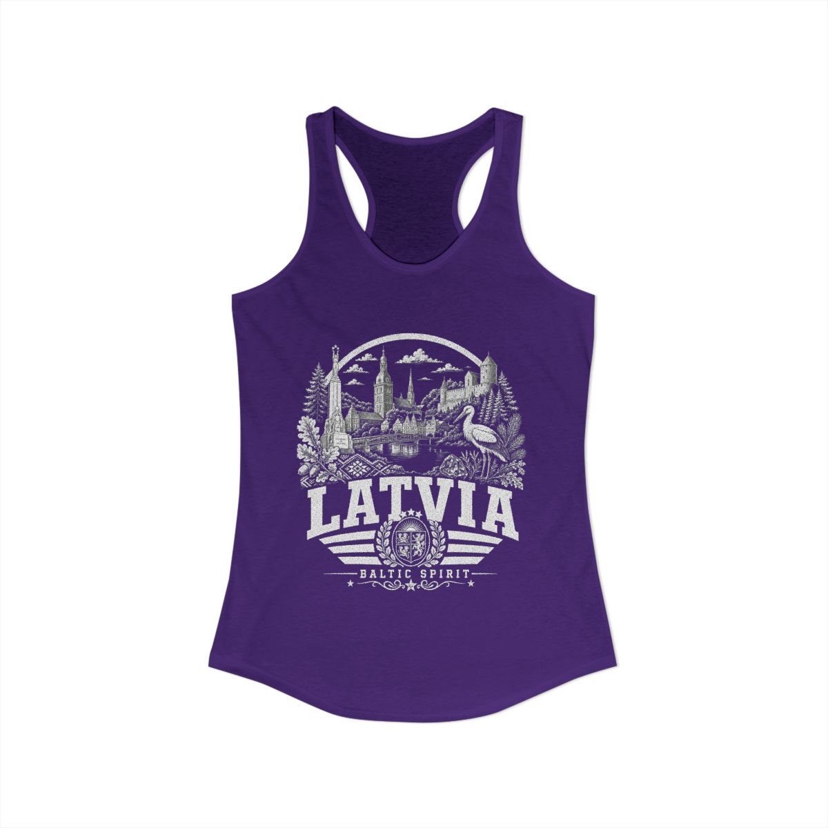 Latvia Women's Tank Top — Solid Purple Rush (front)