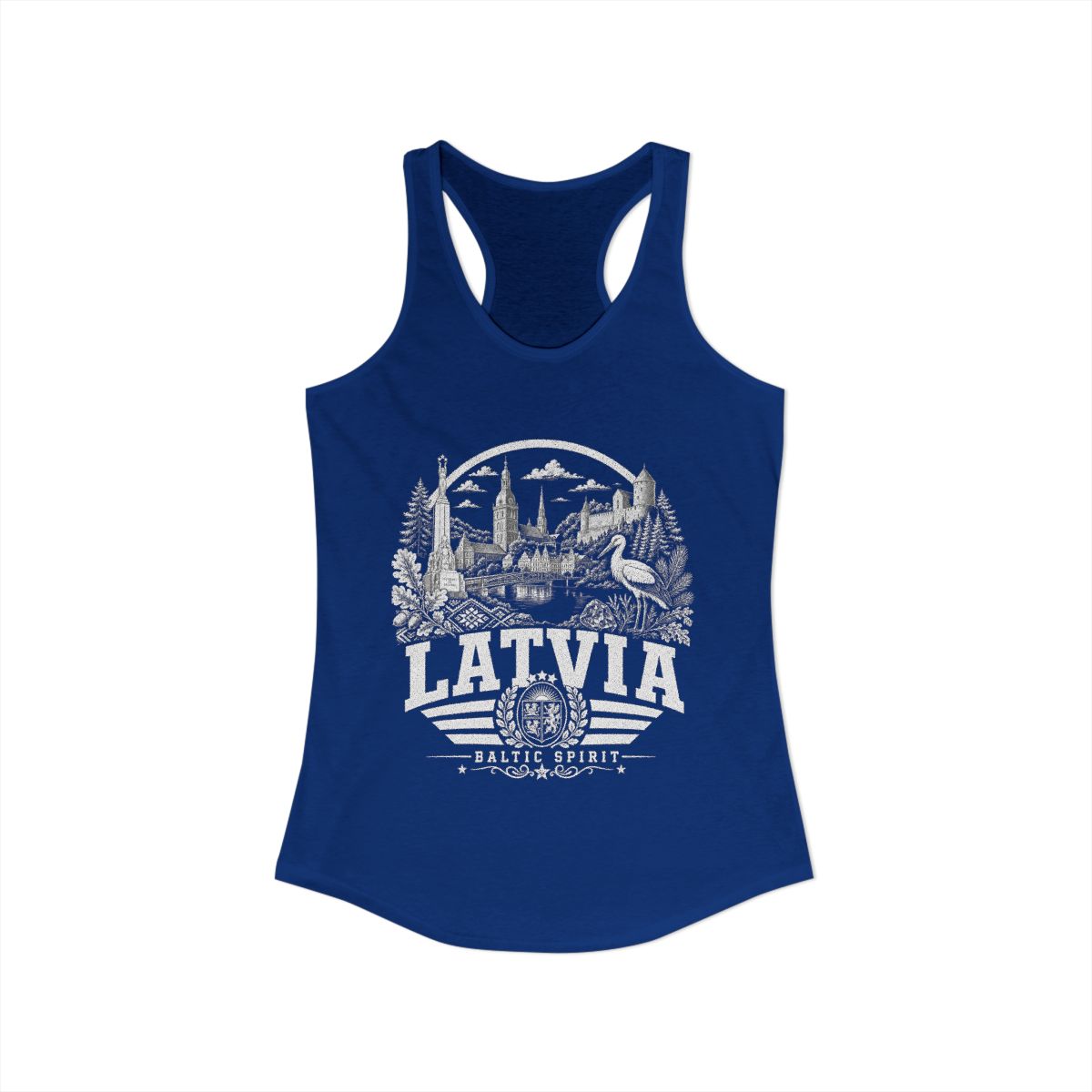 Latvia Women's Tank Top — Solid Royal (front)