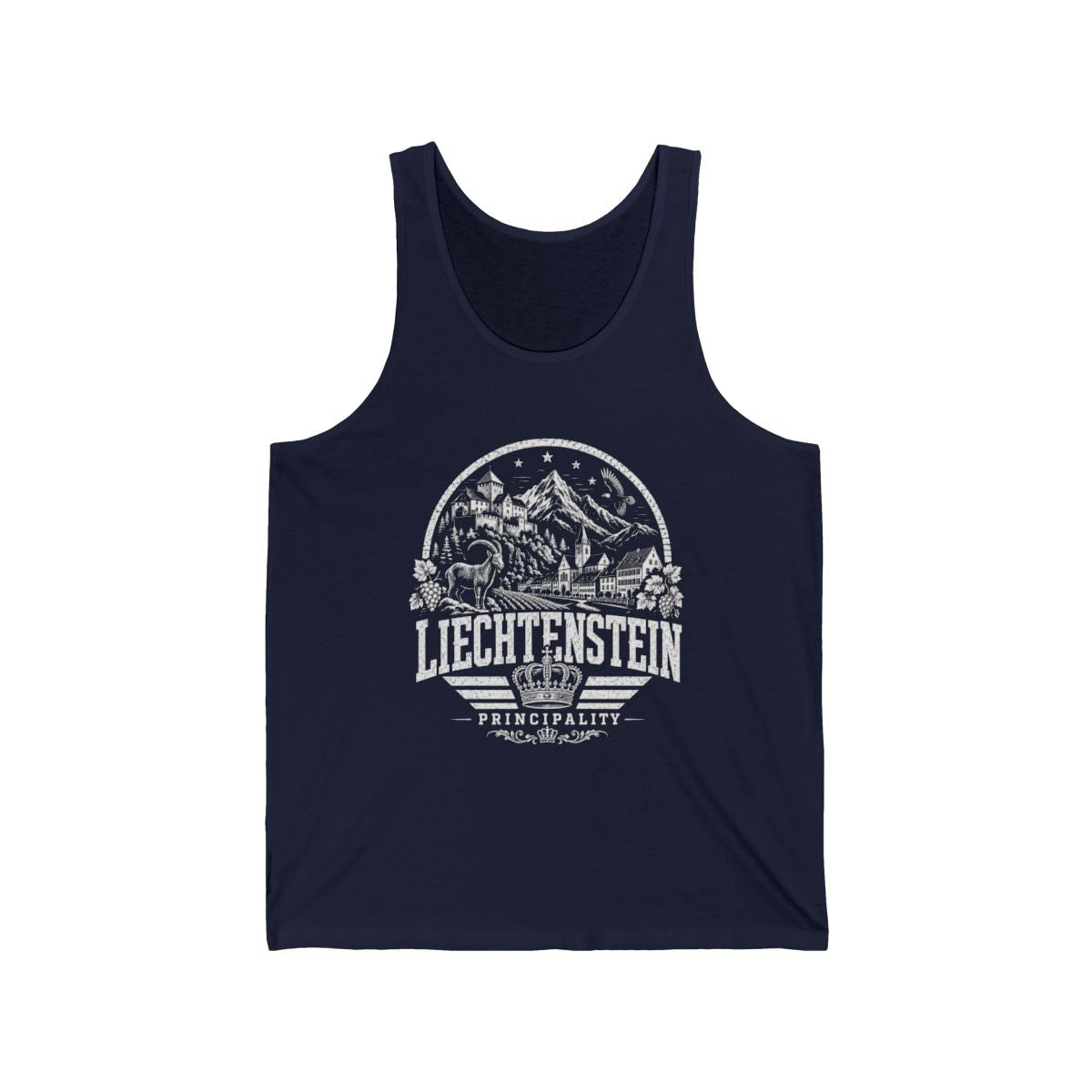Liechtenstein Men's Tank Top — Navy (front)