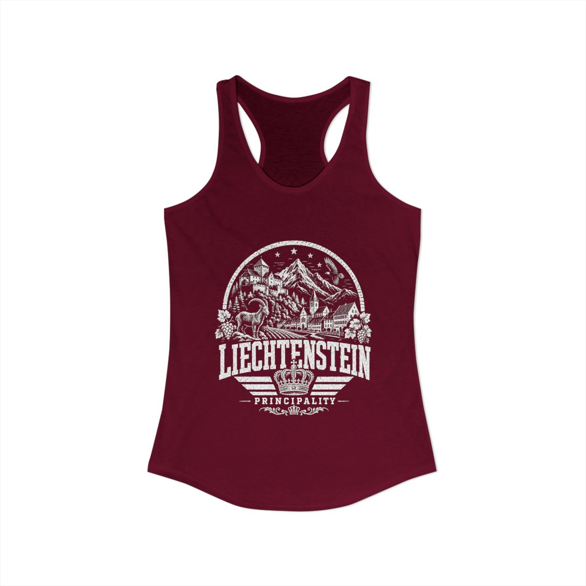Liechtenstein Women's Tank Top — Solid Cardinal Red (front)