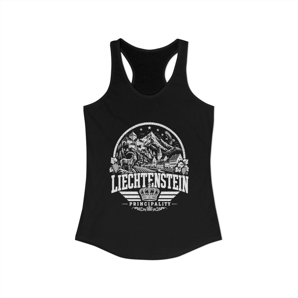Liechtenstein Women's Tank Top — Solid Black (front)
