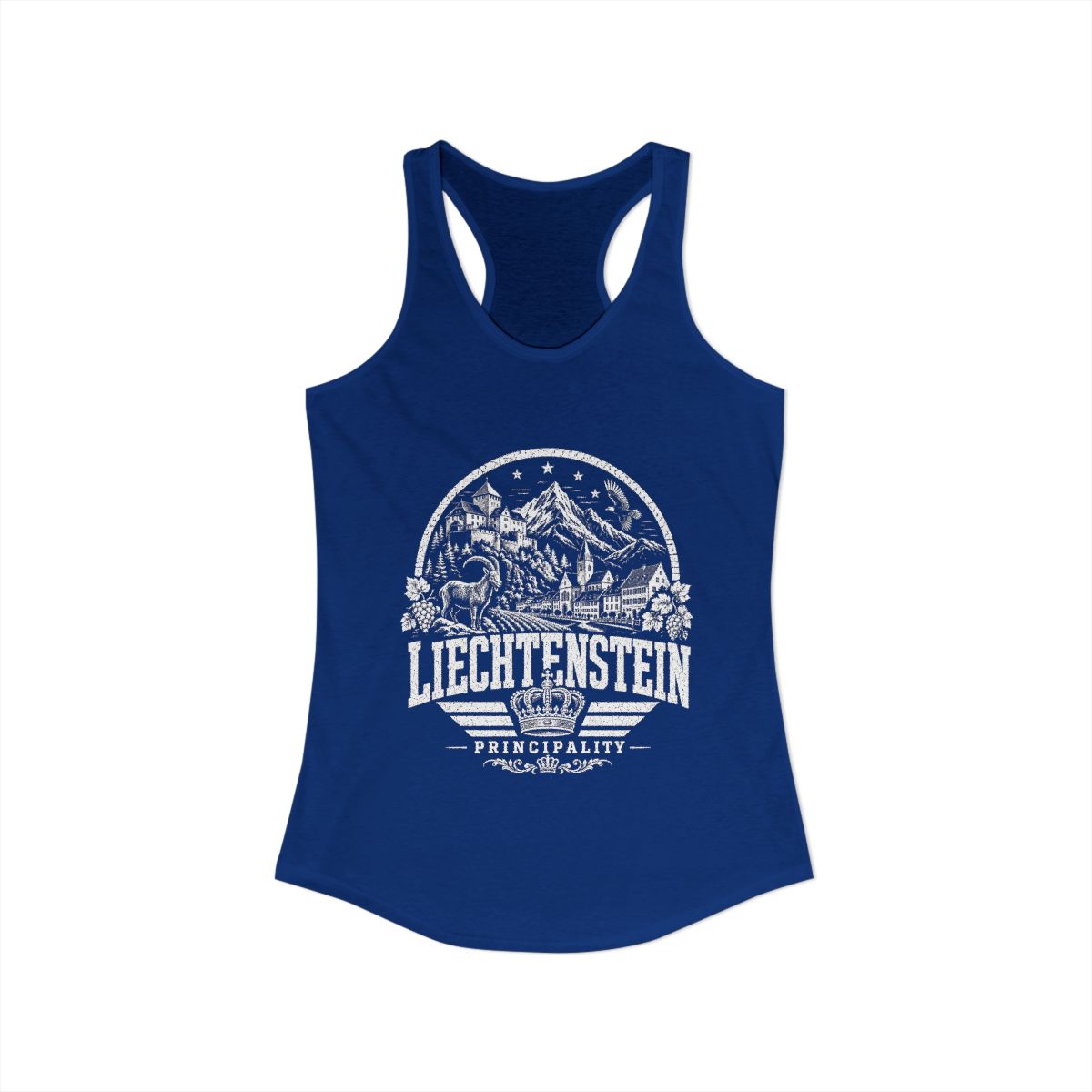 Liechtenstein Women's Tank Top — Solid Royal (front)