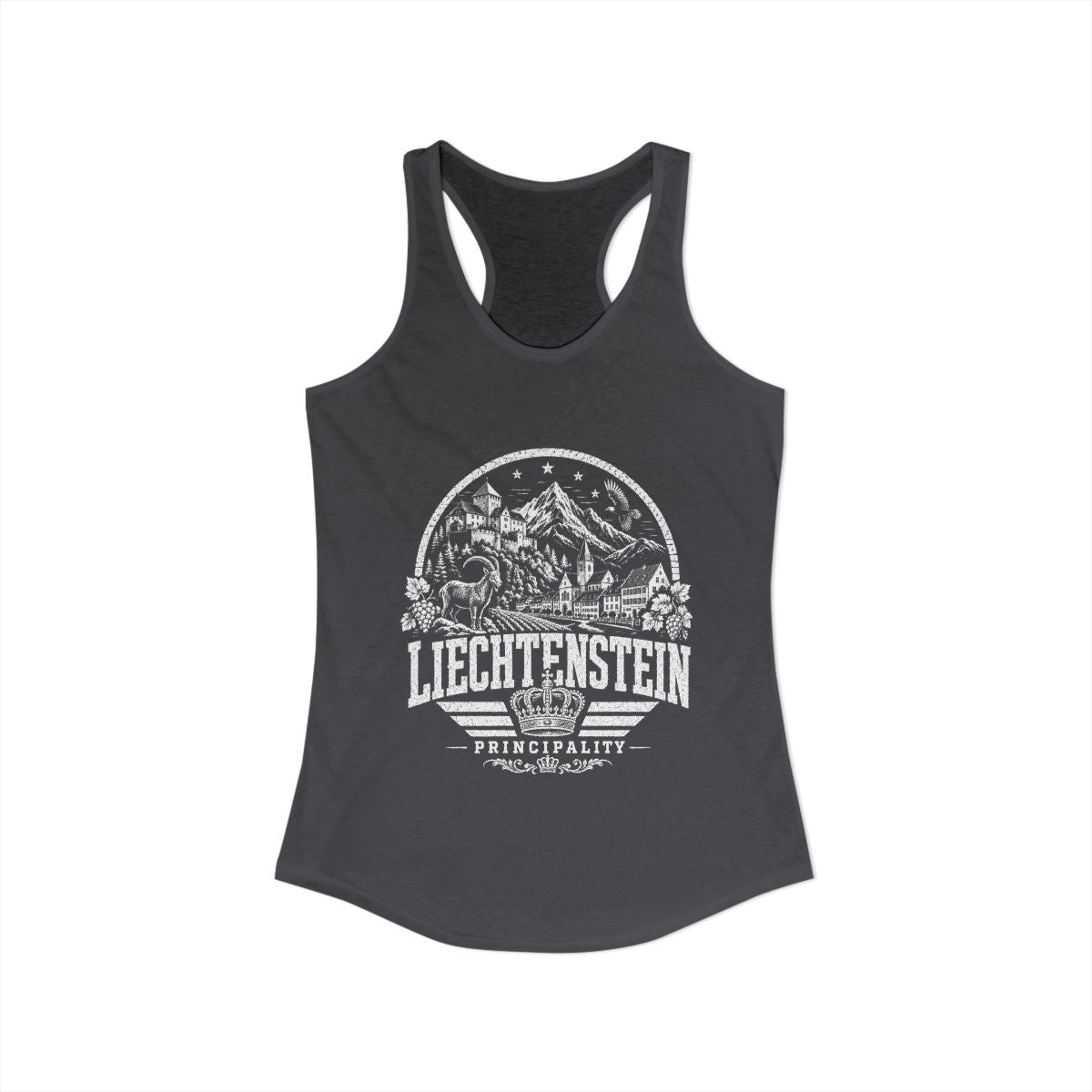 Liechtenstein Women's Tank Top — Solid Dark Gray (front)