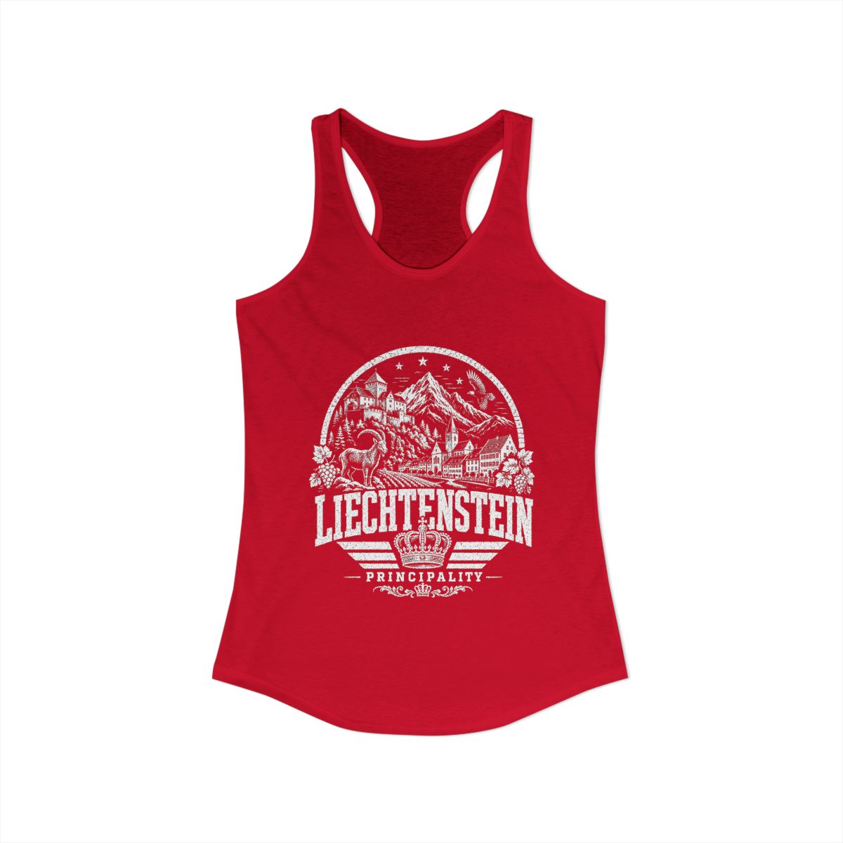 Liechtenstein Women's Tank Top — Solid Red (front)