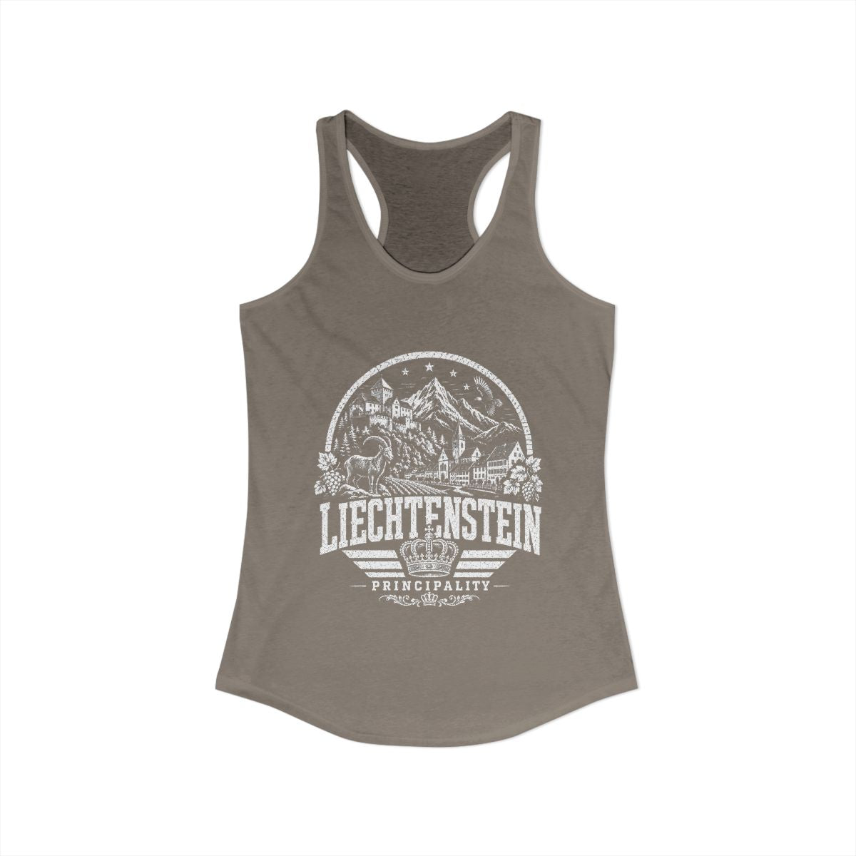 Liechtenstein Women's Tank Top — Solid Warm Gray (front)