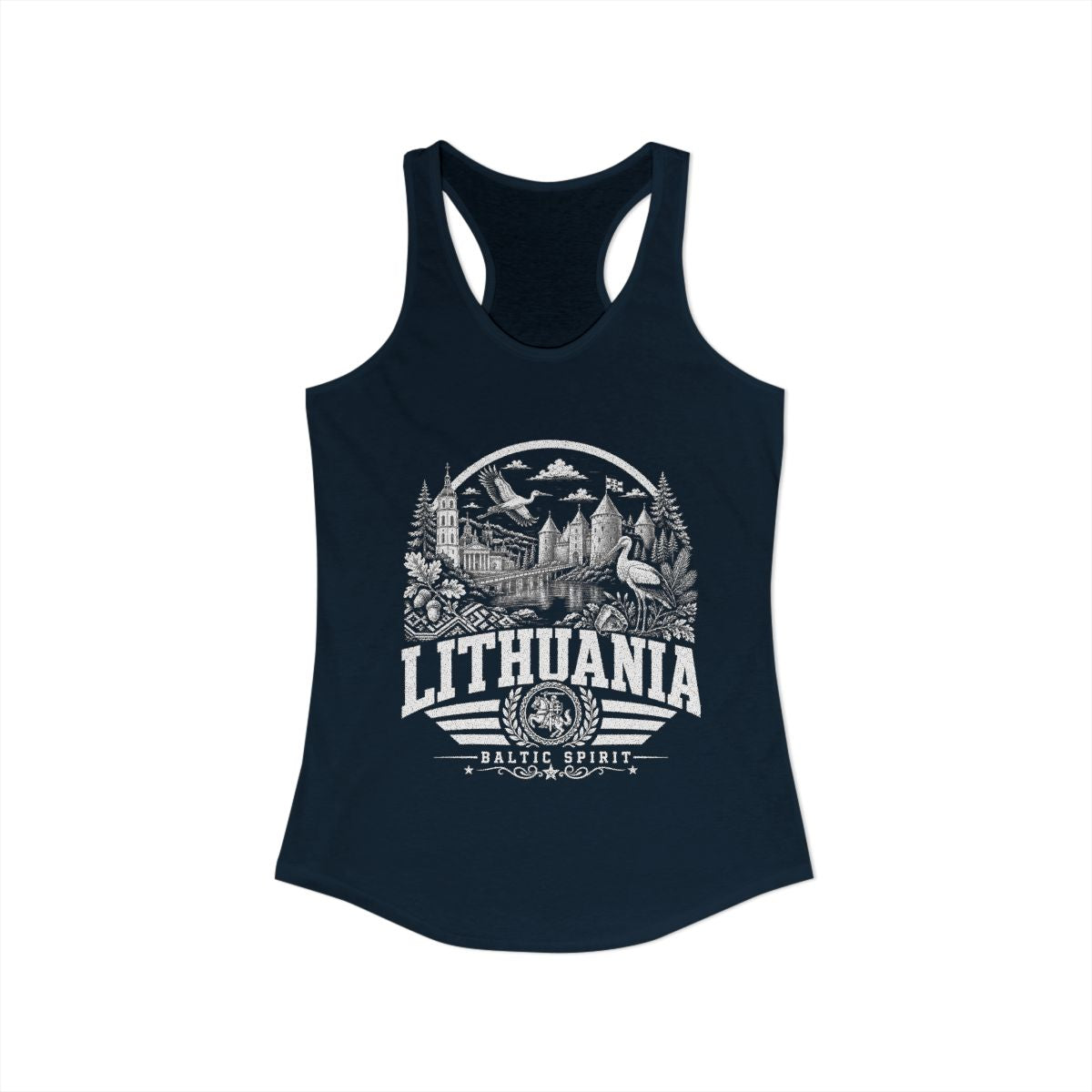 Lithuania vintage landmarks tank top — iconic landmark design | Nameshi Destinations (view 9)