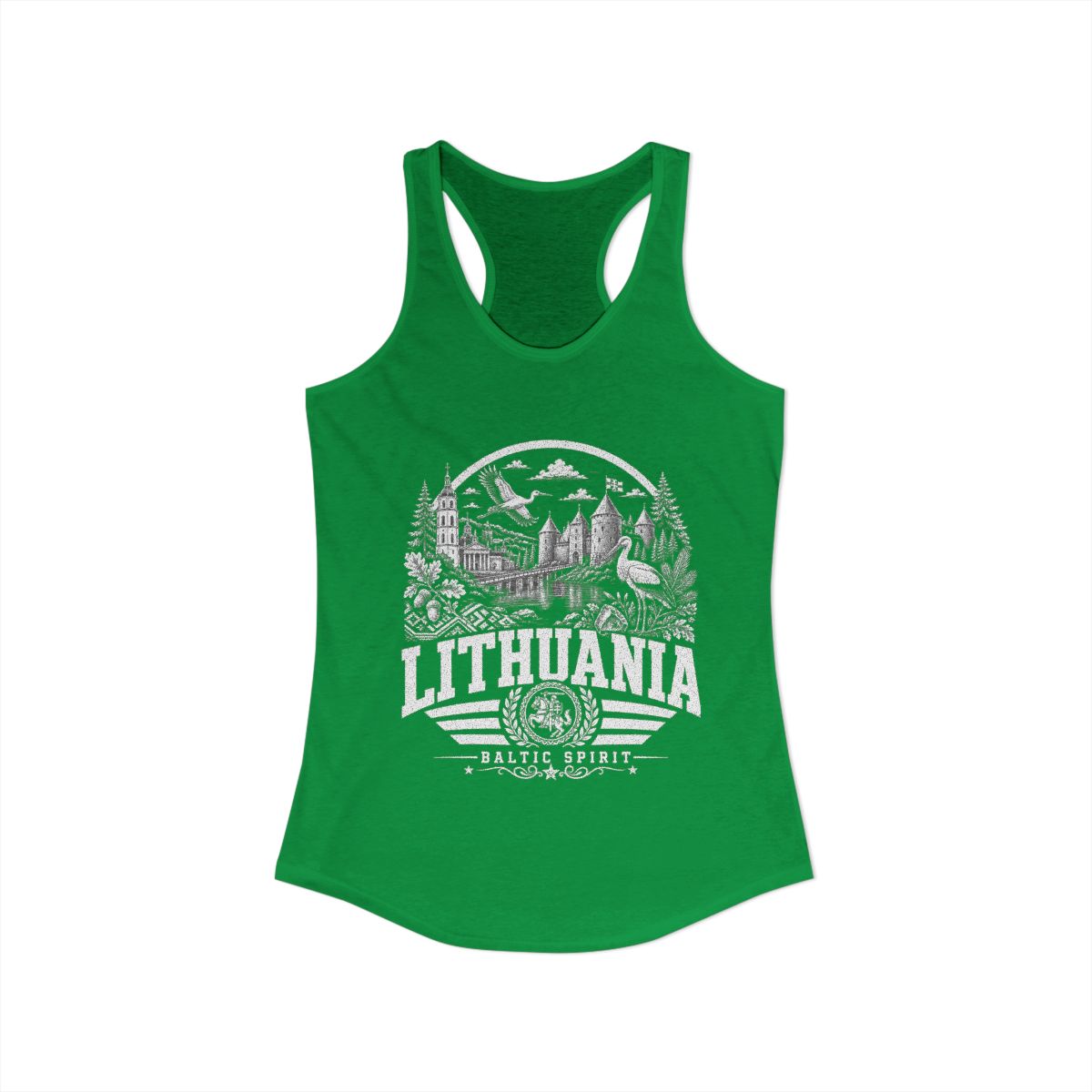 Lithuania vintage landmarks tank top — iconic landmark design | Nameshi Destinations (view 7)