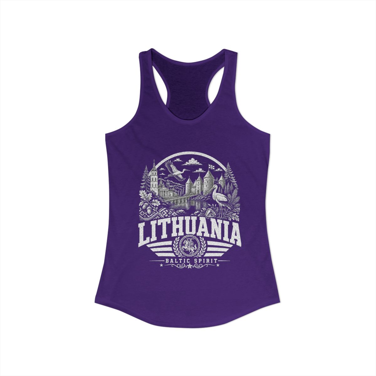 Lithuania vintage landmarks tank top — iconic landmark design | Nameshi Destinations (view 15)