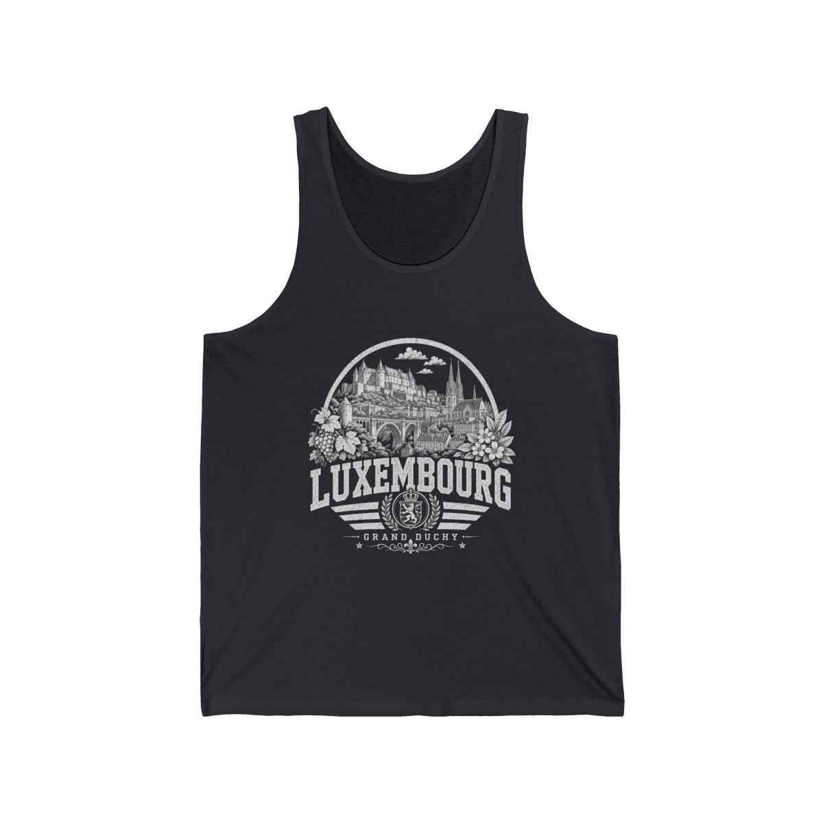 Luxembourg Men's Tank Top — Dark Grey (front)