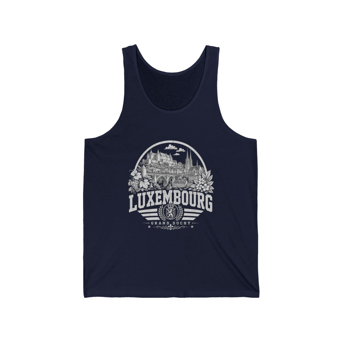 Luxembourg Men's Tank Top — Navy (front)