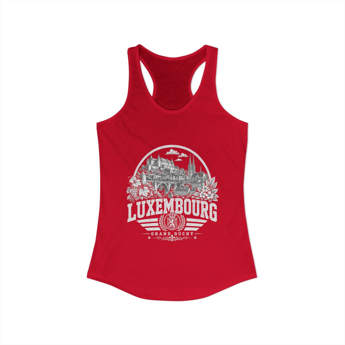 Luxembourg Women's Tank Top — Solid Red (front)