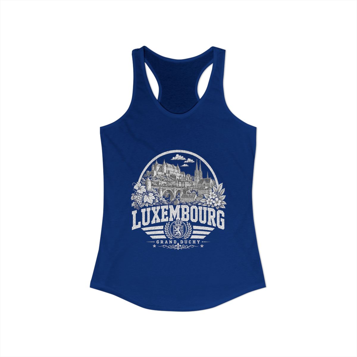 Luxembourg Women's Tank Top — Solid Royal (front)