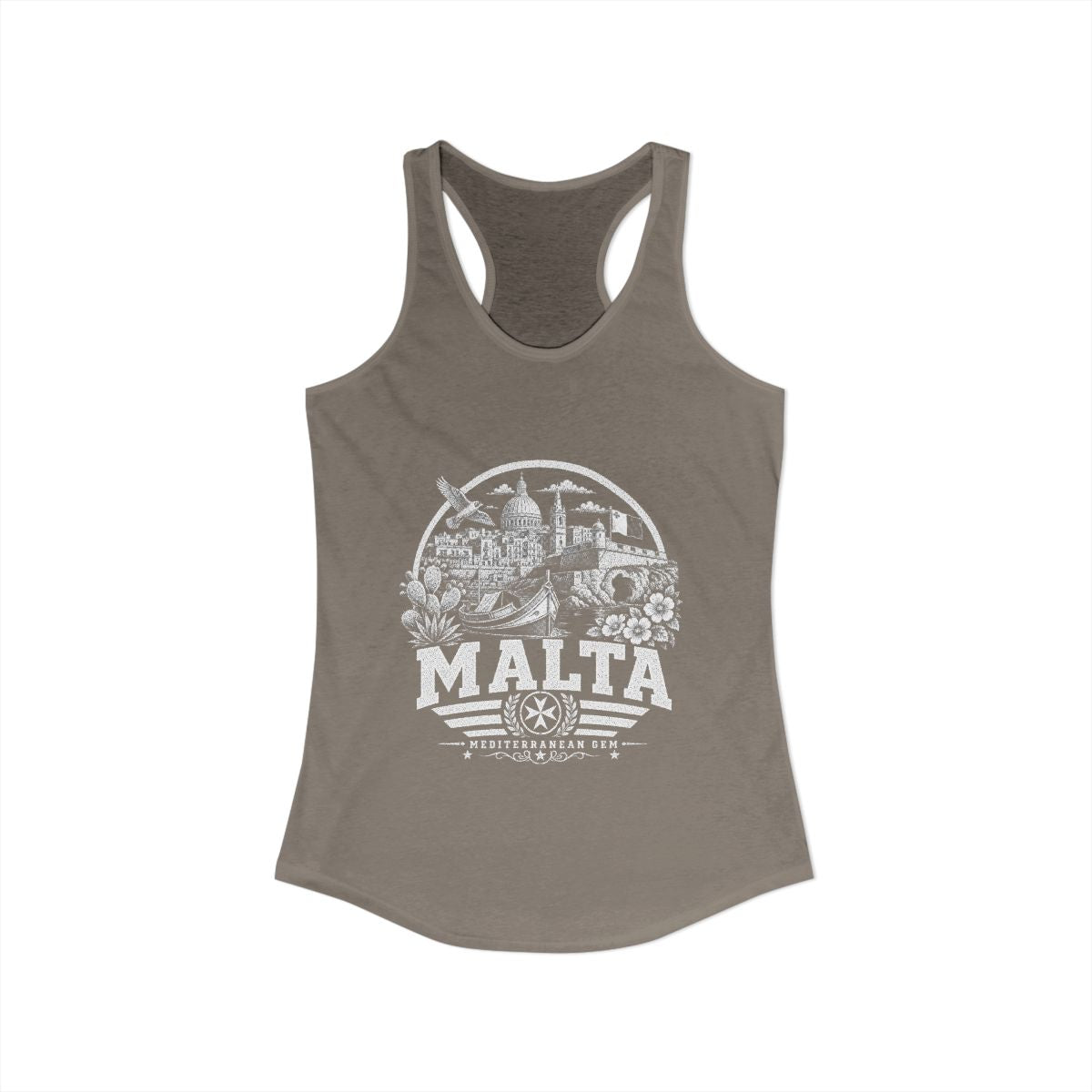 Malta Women's Tank Top — Solid Warm Gray (front)