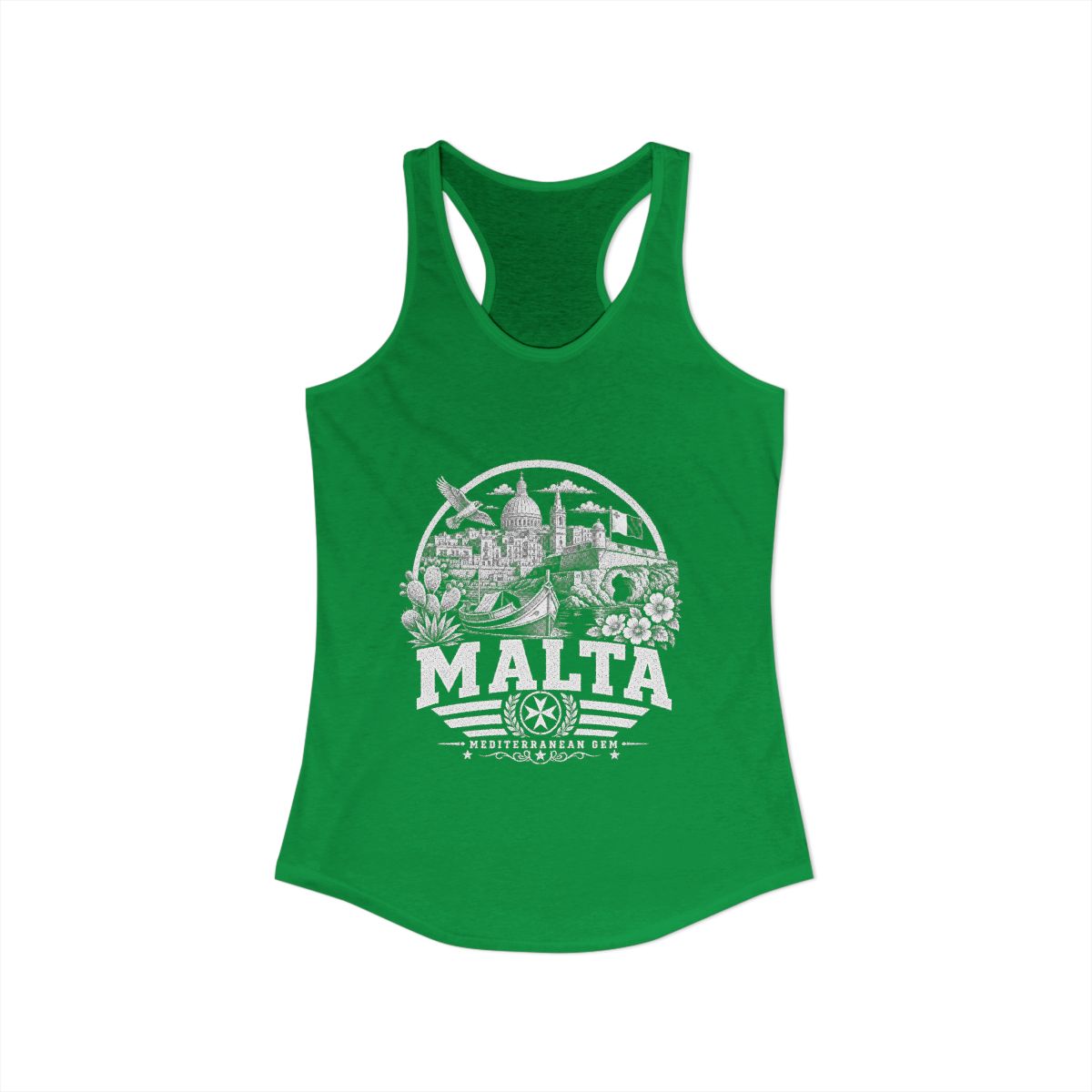 Malta Women's Tank Top — Solid Kelly Green (front)