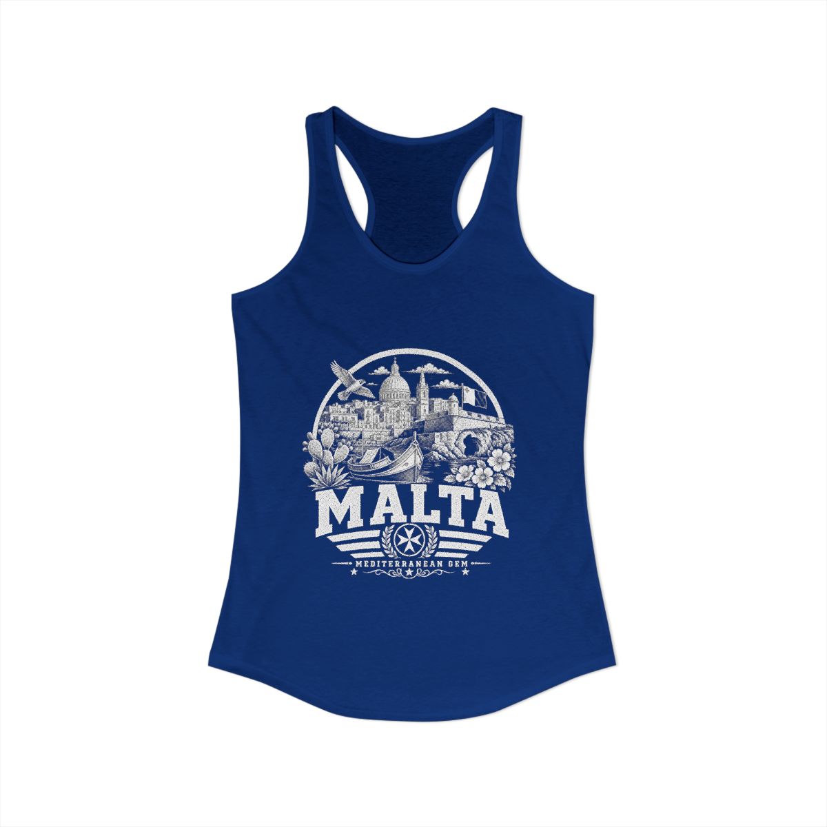 Malta Women's Tank Top — Solid Royal (front)