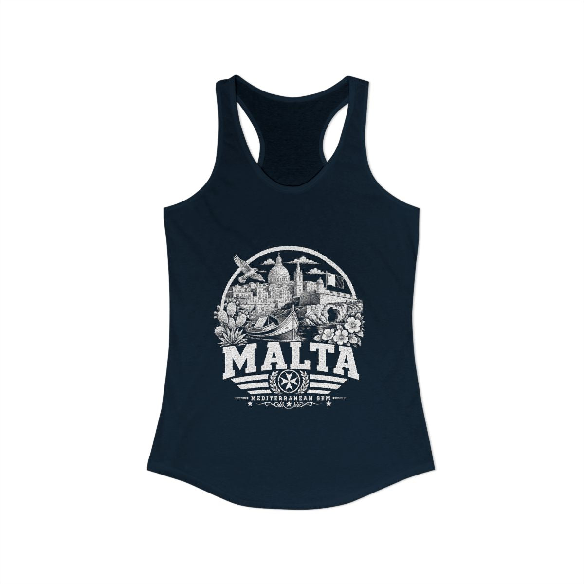 Malta Women's Tank Top — Solid Midnight Navy (front)