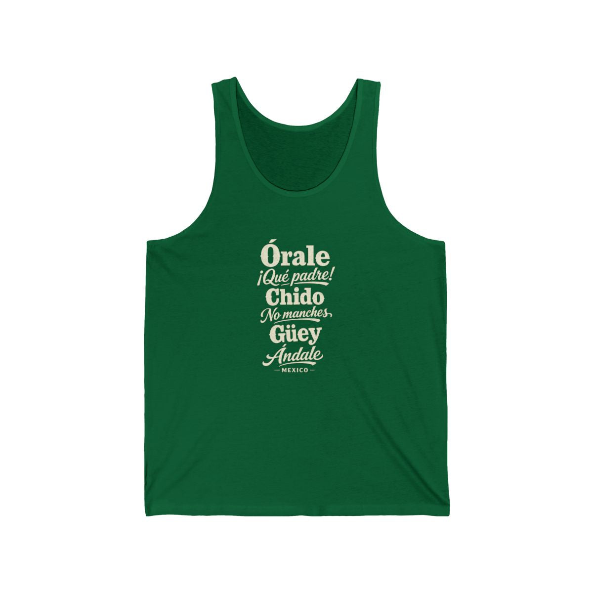 Mexico local slang men's tank top — typographic sayings design | Nameshi Destinations (view 7)