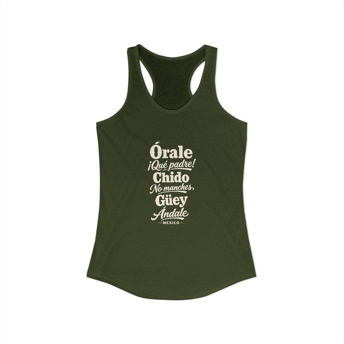 Mexico local slang women's tank top — typographic sayings design | Nameshi Destinations (view 11)