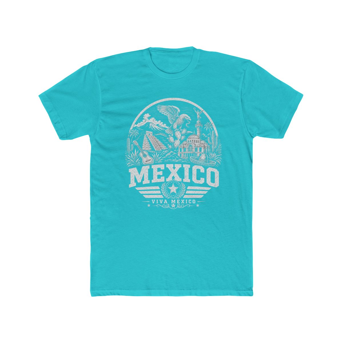 Mexico Men's Tee — Solid Tahiti Blue