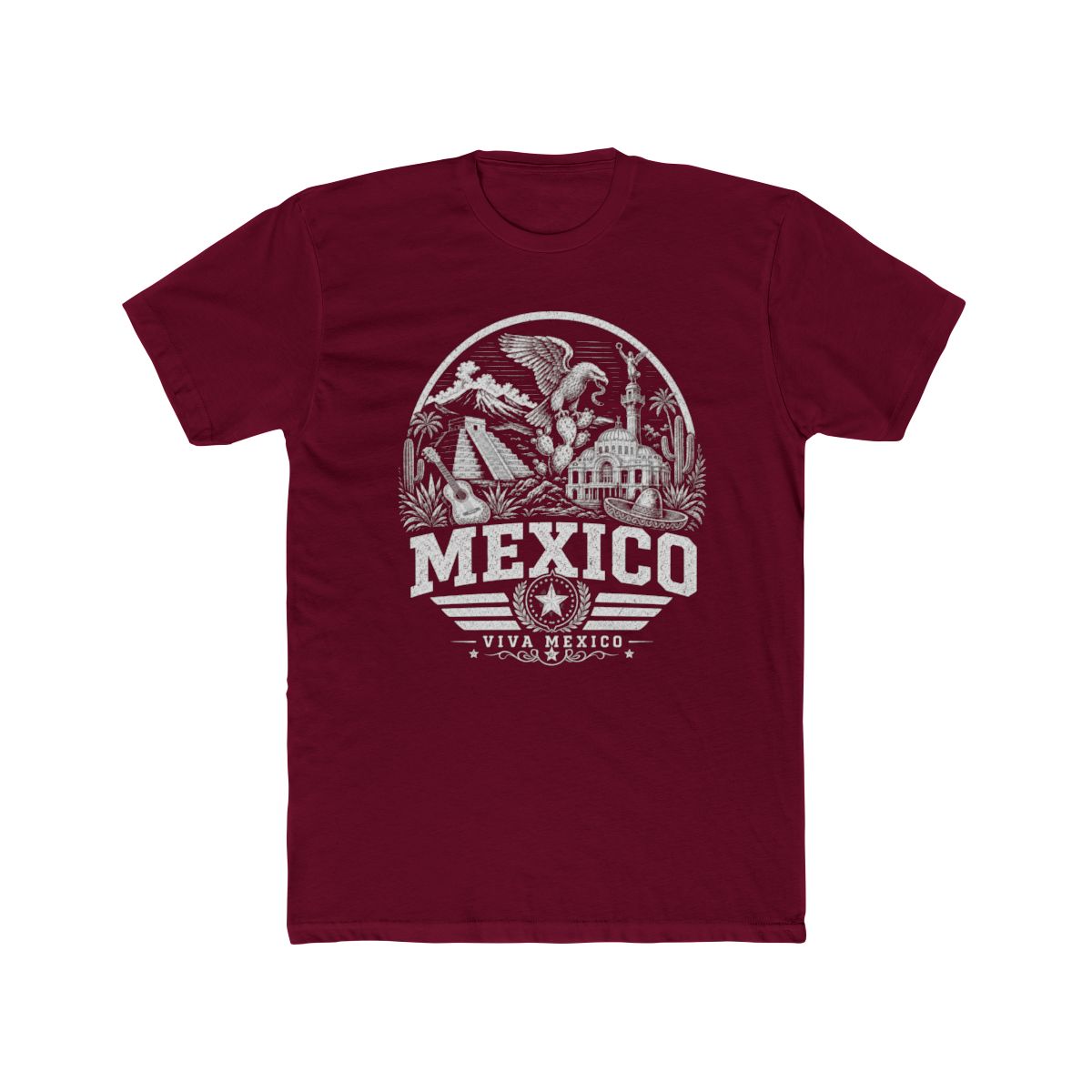 Mexico Men's Tee — Solid Cardinal Red
