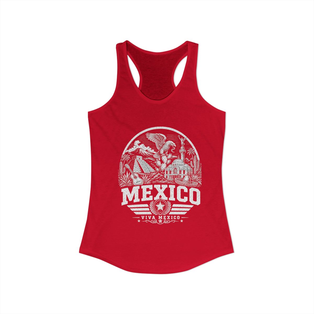 Mexico Women's Tank Top — Solid Red (front)