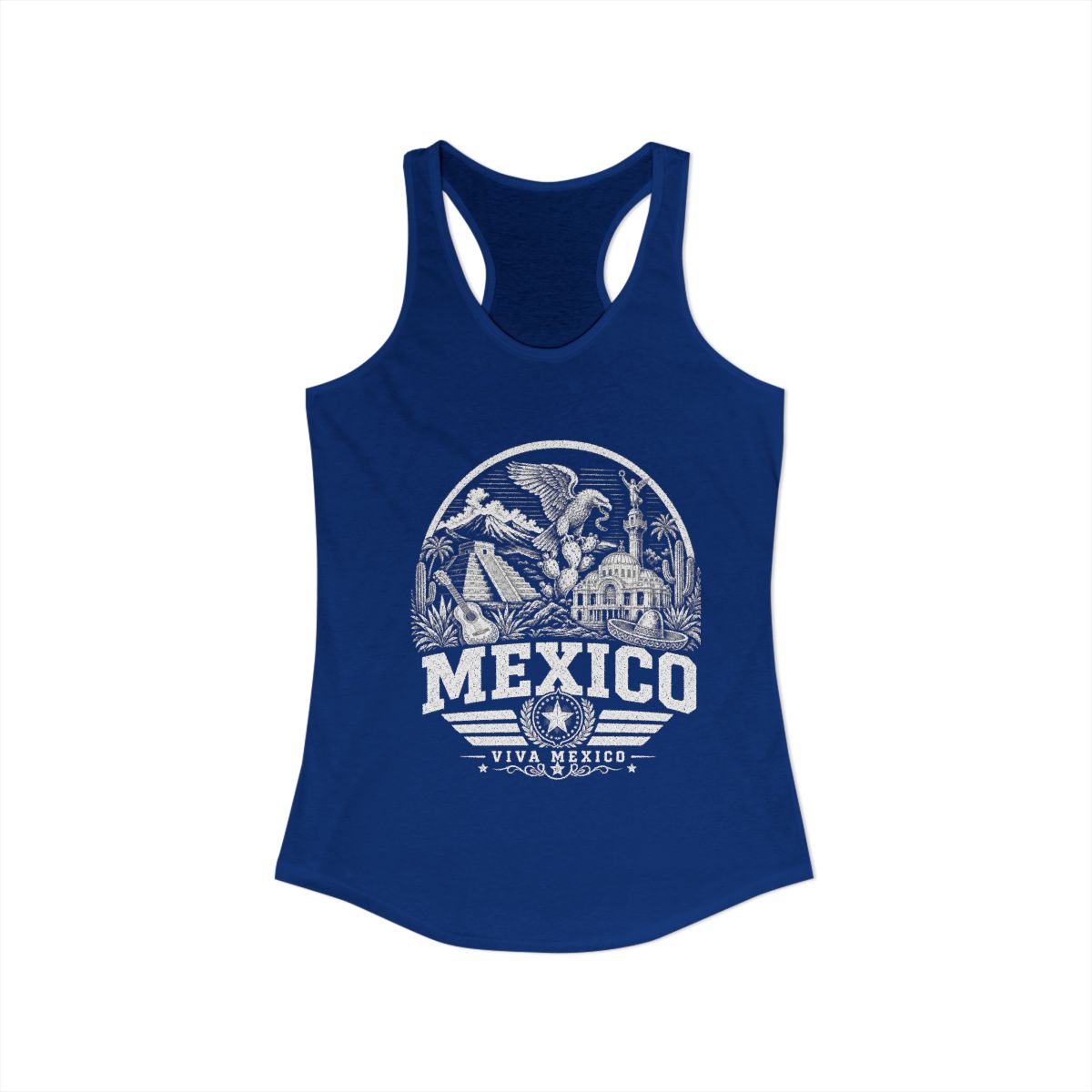 Mexico Women's Tank Top — Solid Royal (front)