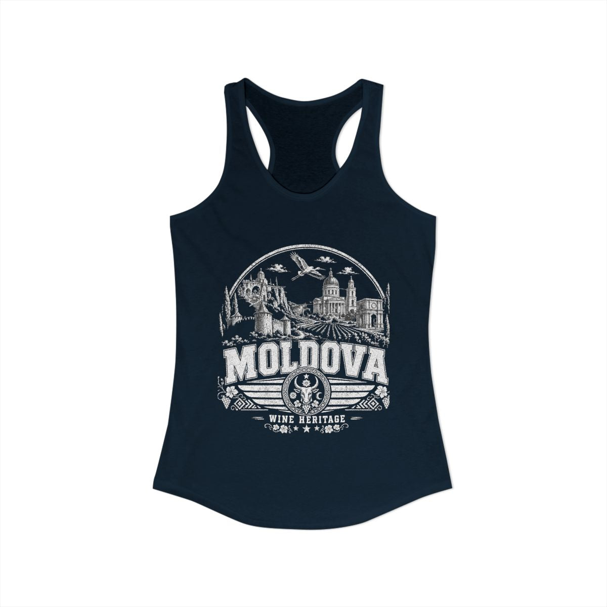 Moldova Women's Tank Top — Solid Midnight Navy (front)
