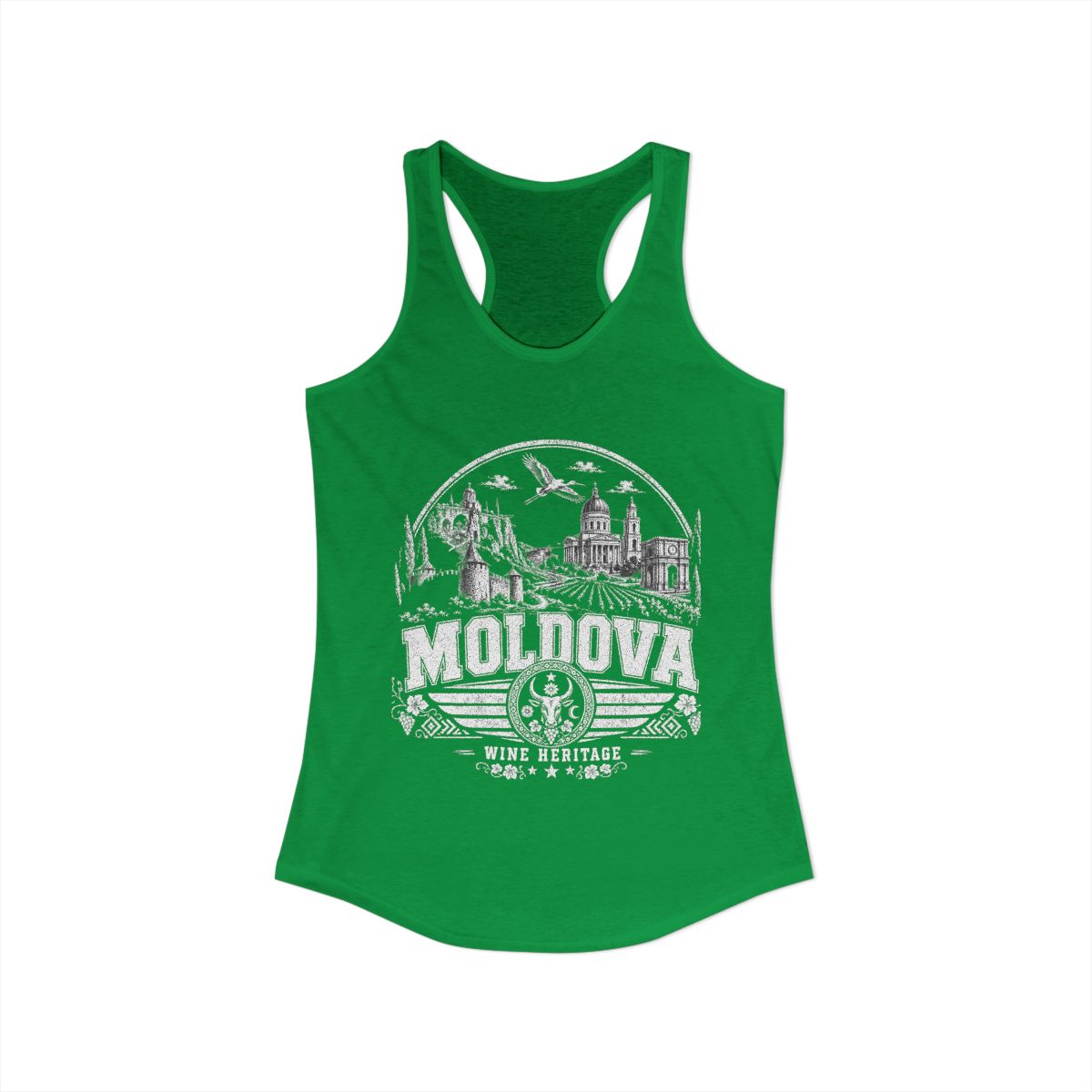 Moldova Women's Tank Top — Solid Kelly Green (front)