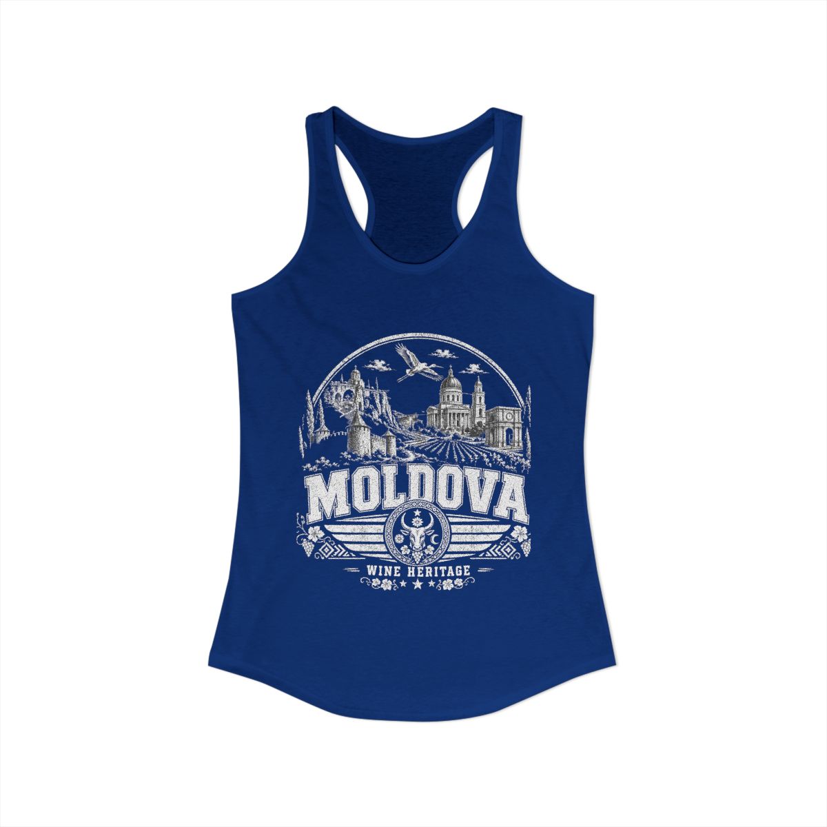 Moldova Women's Tank Top — Solid Royal (front)