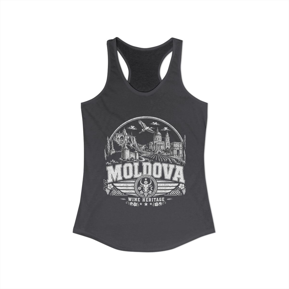 Moldova Women's Tank Top — Solid Dark Gray (front)
