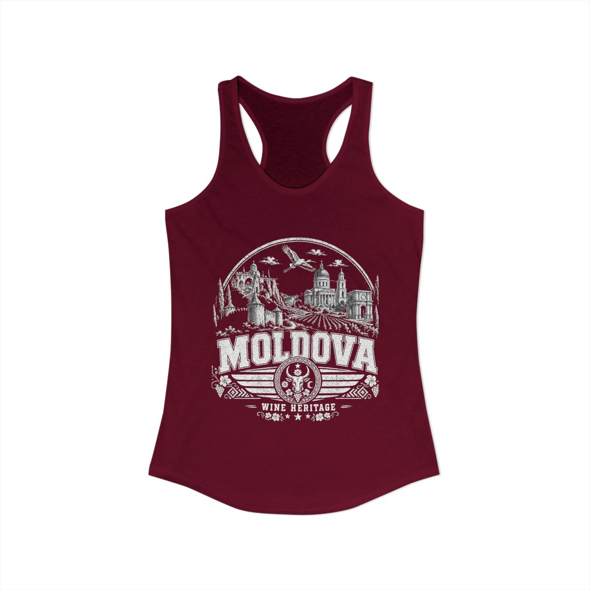 Moldova Women's Tank Top — Solid Cardinal Red (front)