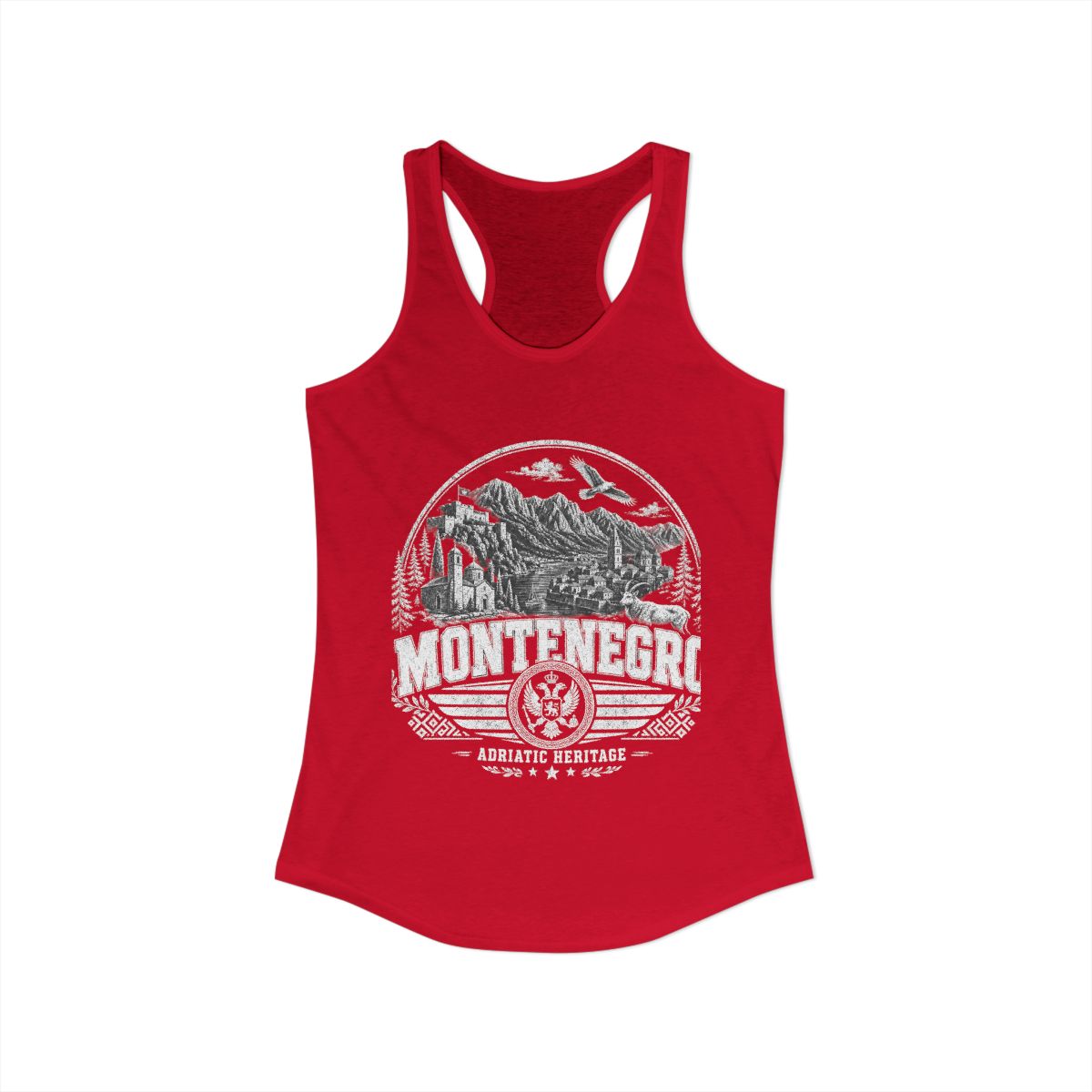 Montenegro vintage landmarks tank top — iconic landmark design | Nameshi Destinations (view 17)