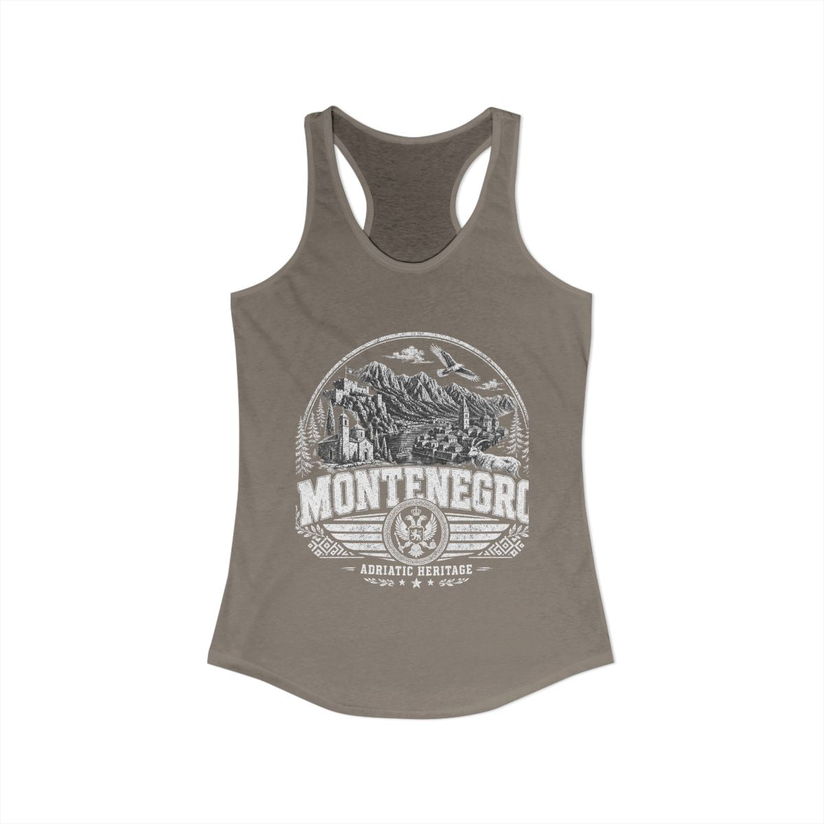 Montenegro vintage landmarks tank top — iconic landmark design | Nameshi Destinations (view 23)