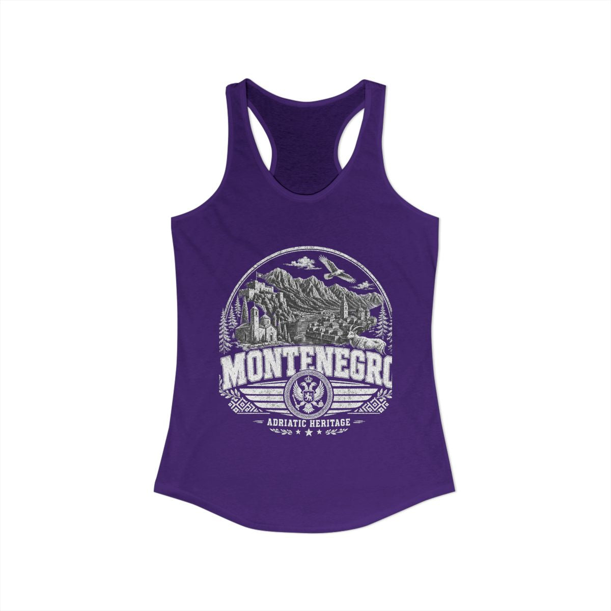 Montenegro vintage landmarks tank top — iconic landmark design | Nameshi Destinations (view 15)
