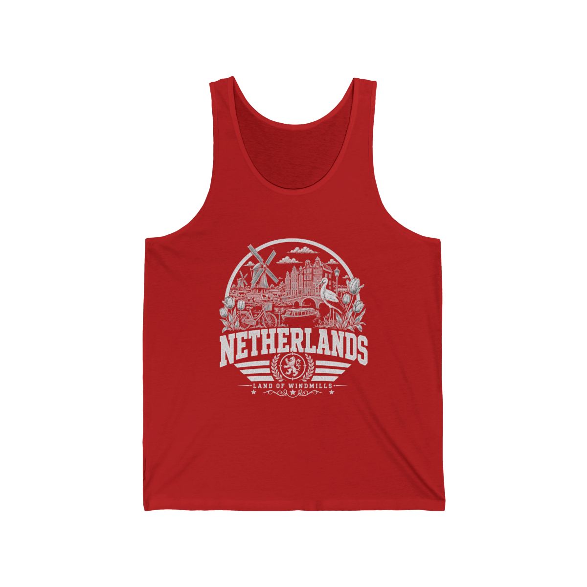 Netherlands Men's Tank Top — Red (front)