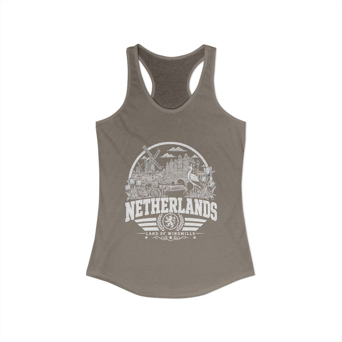 Netherlands Women's Tank Top — Solid Warm Gray (front)