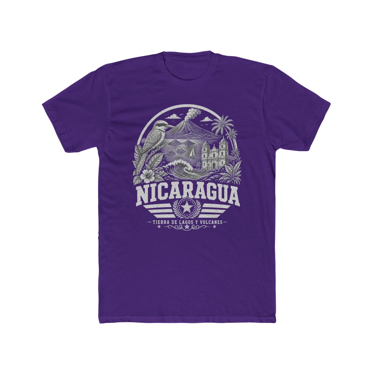 Nicaragua Men's Tee — Solid Purple Rush