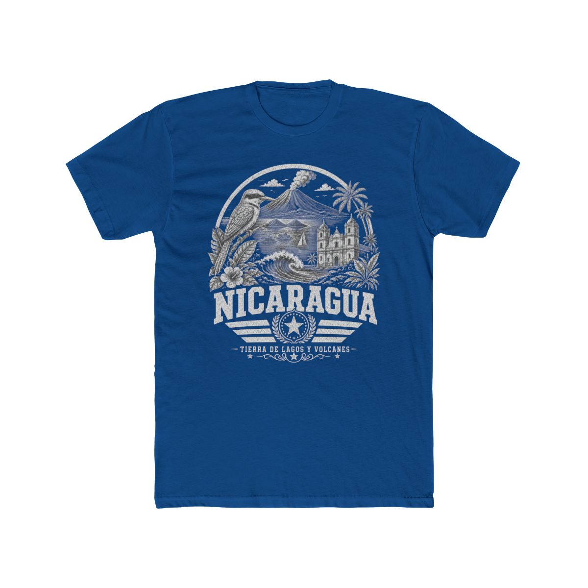 Nicaragua Men's Tee — Solid Cool Blue