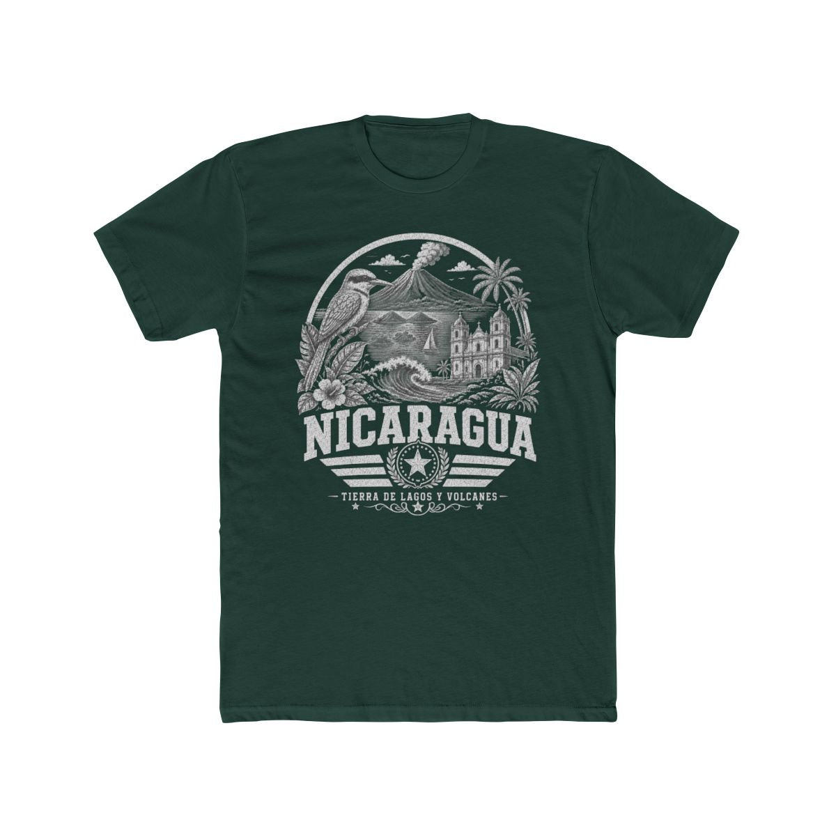 Nicaragua Men's Tee — Solid Forest Green