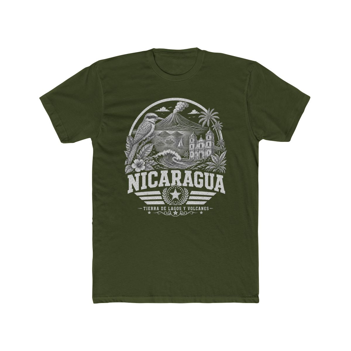 Nicaragua Men's Tee — Solid Military Green