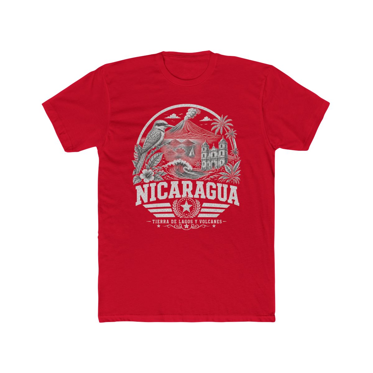Nicaragua Men's Tee — Solid Red