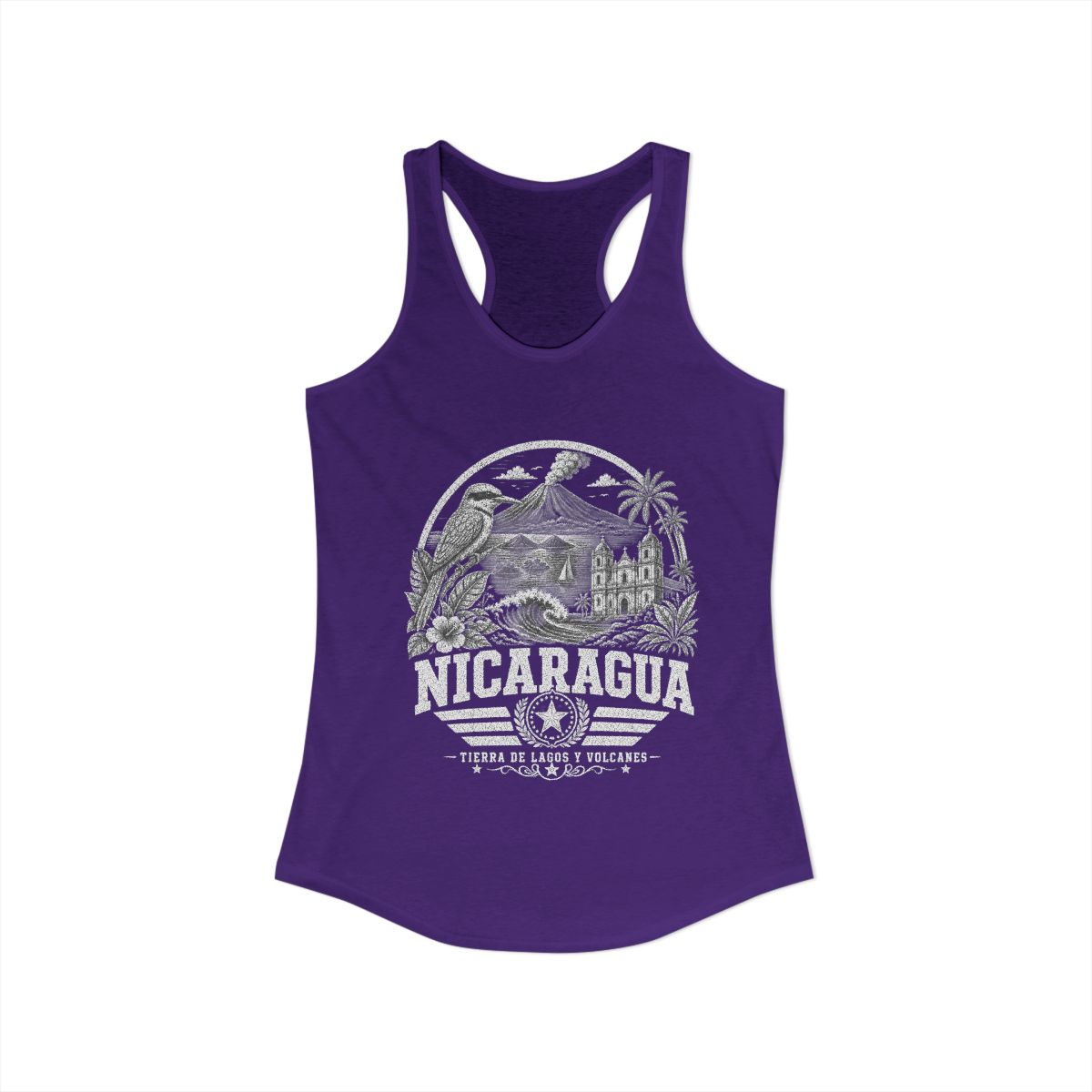 Nicaragua Women's Tank Top — Solid Purple Rush (front)