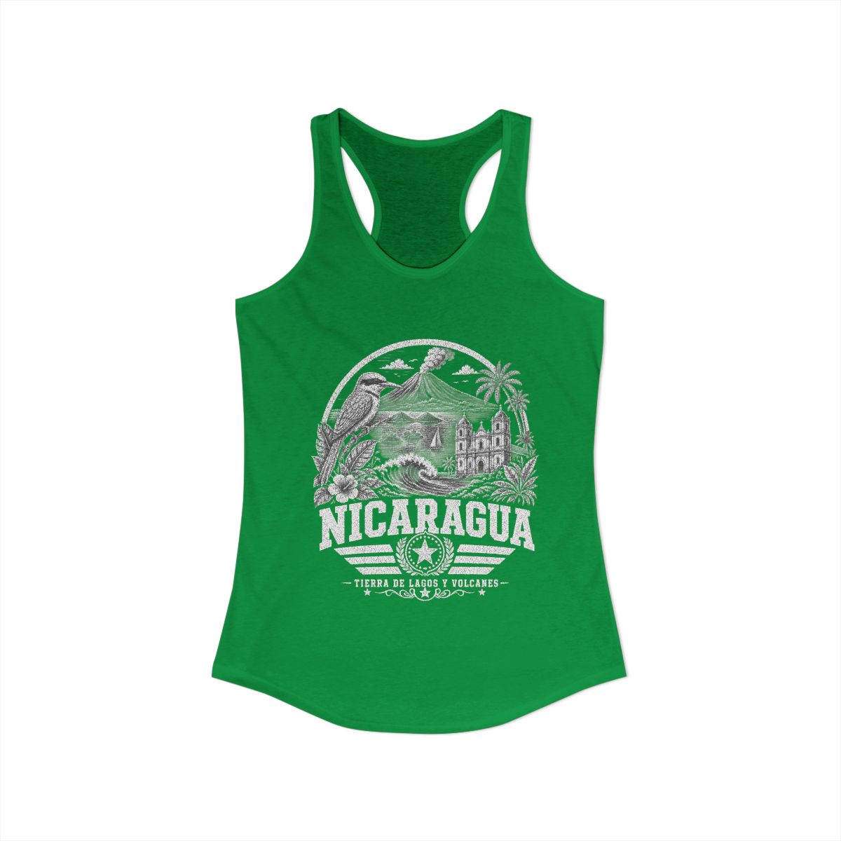 Nicaragua Women's Tank Top — Solid Kelly Green (front)