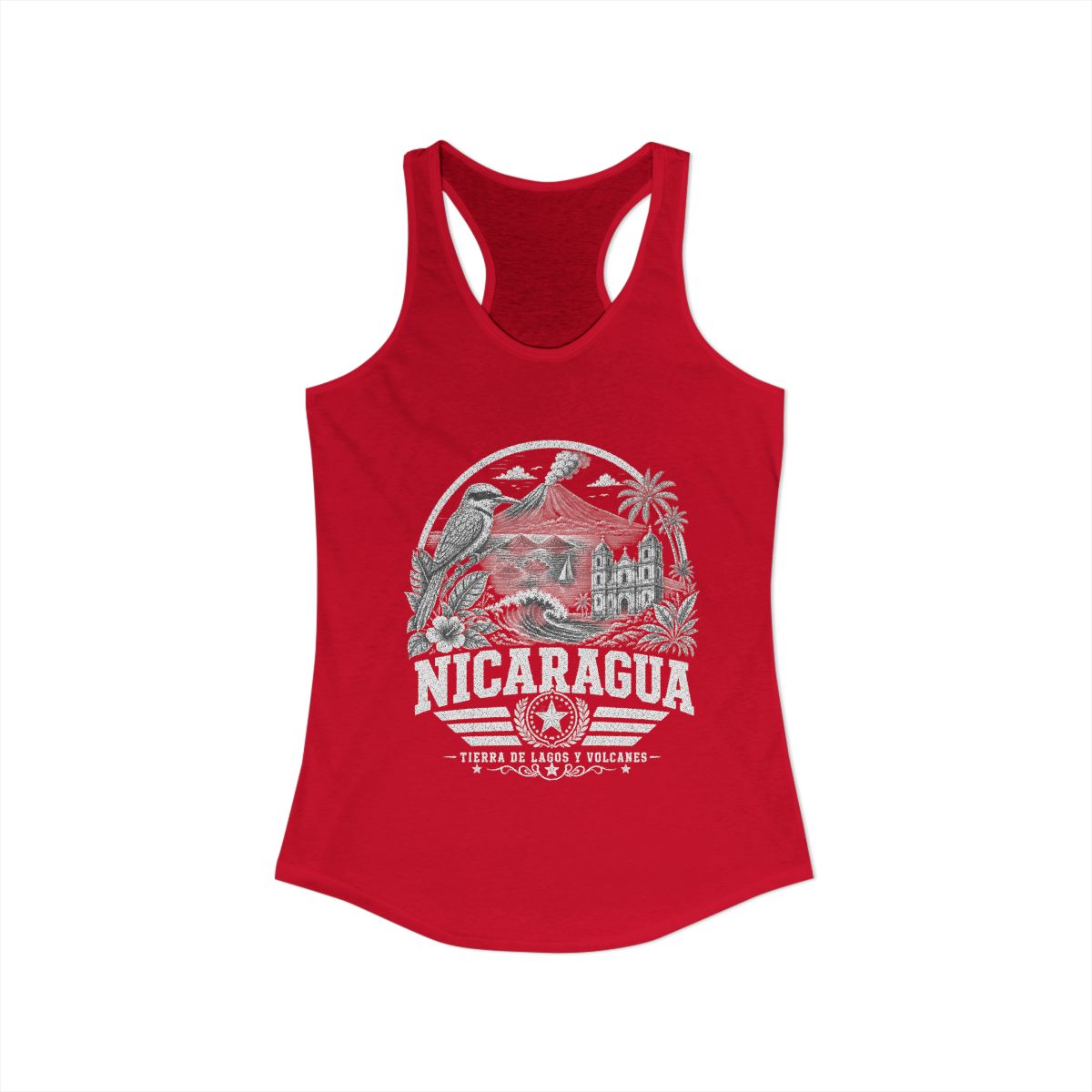 Nicaragua Women's Tank Top — Solid Red (front)